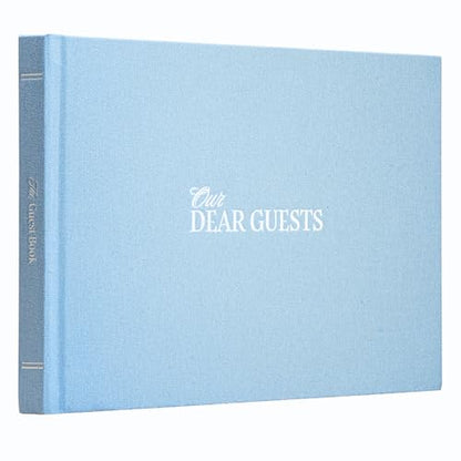 Kunitsa Co. Wedding Guest Book - Blank Sign in Book for Special Occasions, Something Blue Cover - color: Something Blue