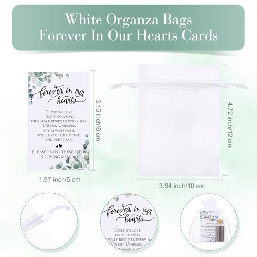 Tanlade 50 Sets Funeral Favors Memorial Seed Big Glass Bottles with Cork Stopper Leaf Funeral Prayer Celebration of Life Card for Loss of Loved Memorial Service, 0.87x1.97in, No Seed