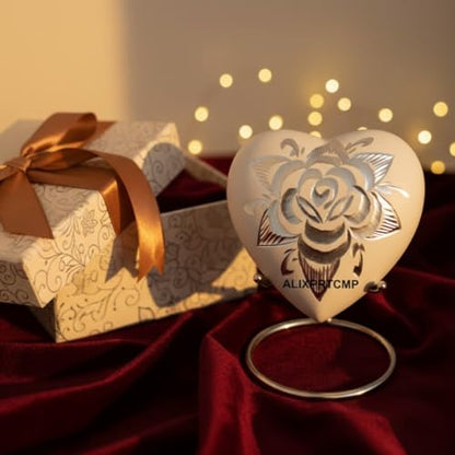 Forever Heart Keepsake Urn with Stand Honor Your Loved One with Mini Urn Heart Shaped, Heart Cremation Urn