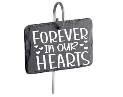 In Loving Memory Garden Sign – Slate Memorial Stone with Optional 16" Stake – Weatherproof Outdoor Grave Marker - Laser Engraved