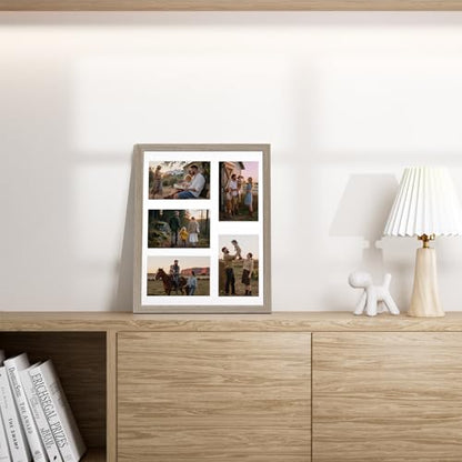 Vittanly 11x14 Collage Picture Frame, Displays 5Pcs 4x6 Photos, Light Taupe - color: Light Taupe, size: 11x14