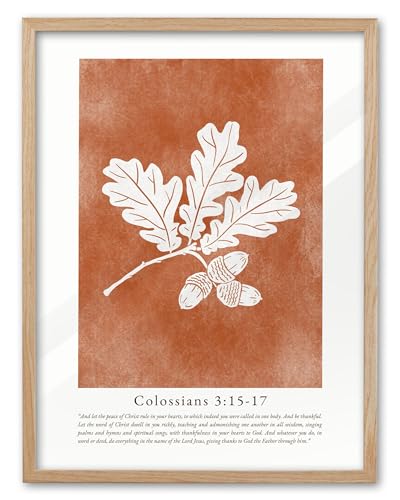 EcoHest 16x20 in Colossians Scripture Fall Botanical Christian Wall Art - color: Framed Faith, size: 20"L x 16"W