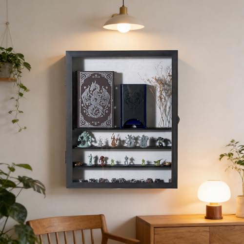 Muzilife 16x20 Shadow Box Wood Picture Frame with Shelves, 2.83 Deep, Black - color: Black, size: 16"x20" with Shlef