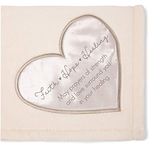 Pavilion Gift Company The Comfort Blanket 19514 Faith Hope Plush Throw Blanket, White, 50 Inch x 60 Inch - style: Faith Hope Healing