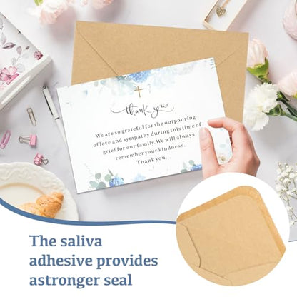 50 Set Funera Thank You Cards with Envelopes and Matching Seal Stickers,Sympathy Cards with Message Bereavement Sympathy Thank You Card for Funeral Family Friends Loved Ones（rose） - style: Rose