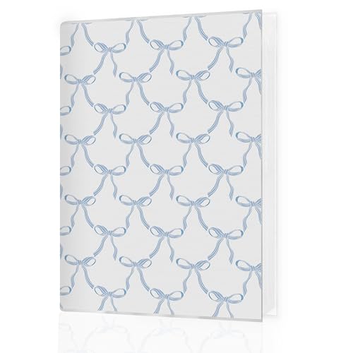 Coquette Blue Bow Photo Album 4x6 Hold 36 Photos, Preppy Girly Aesthetic Small Photo Album Picture Memory Book Keepsake for Family Baby Travel Vacation - color: Blue Bow