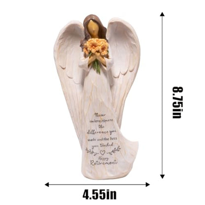 Hodao Retirement Gift Angel Figurine for Woman | Inspirational Sentiment, Hand-Painted Resin, Retirement Keepsake for Coworker, Teacher, Nurse, Friend - style: Retirement Gifts