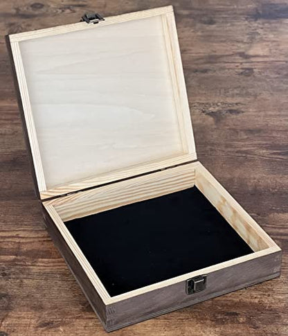 Our Adventures Wooden Keepsake Box, 8.5x8x2.5 in, Dark Walnut - color: Dark Walnut Our Adventure