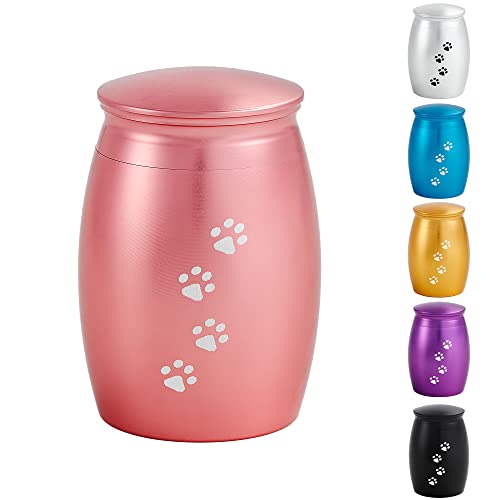 2.67 Inches Pink Small Keepsake Pet Urns for Dog Cats Ashes/Hair - color: Rose Gold