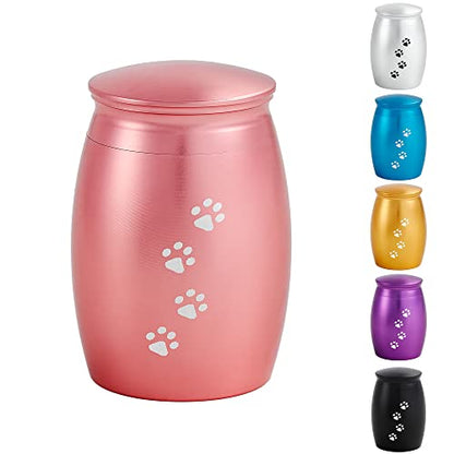 2.67 Inches Pink Small Keepsake Pet Urns for Dog Cats Ashes/Hair - color: Rose Gold