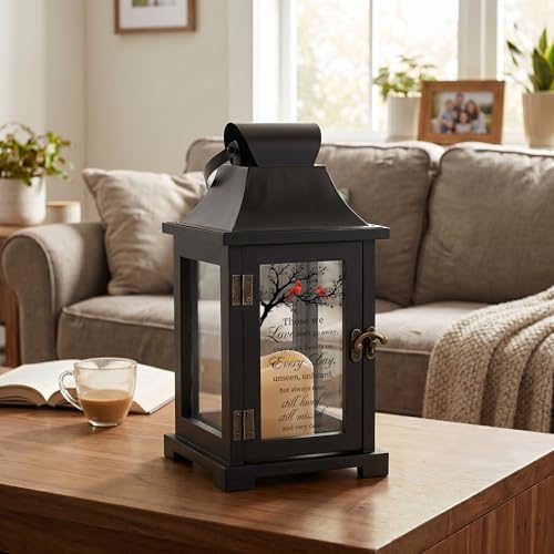 Memorial Lantern Sympathy Gift for Loss of Loved One Grief Gift - color: Those We Love Don’t Go Away Black