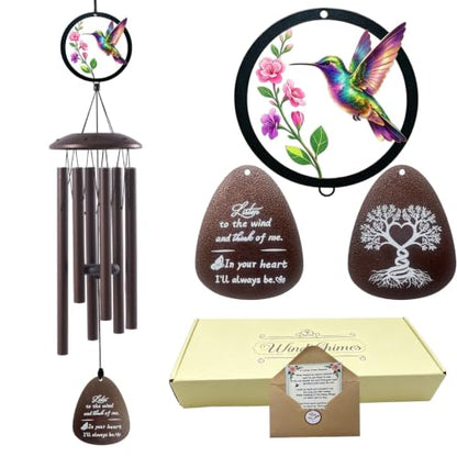 40" Memorial Wind Chimes for Outside,Hummingbird Wind Chimes - color: 40" Memorial Hummingbird Wind Chimes