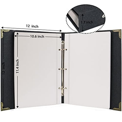 Vienrose 3 Rings Self Adhesive Photo Album 20 Sheets/40 Pages Black | Hardcover, DIY Scrapbooking Kit, Paper Scrapbook, 12 x 12 inch, Lover Friends Kids Wedding - color: Black, size: 12'' x12''40Pages