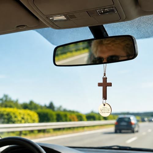 Memorial Car Hanging Ornament Memorial Gifts for Loss of Mom Mother Sympathy Grief Gift for Women Men Grieving Friends Someone Who Lost Their Mom Remembrance Gift Car Rearview Mirror Pendant - style: Guardian Angel Mom