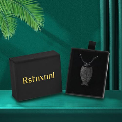 Angel Wings Cremation Jewelry Necklaces Stainless Steel Urn Necklaces for Ashes Memorial Keepsake Pendant for Women Men Gifts With Funnel Kit & Bag - color: Black