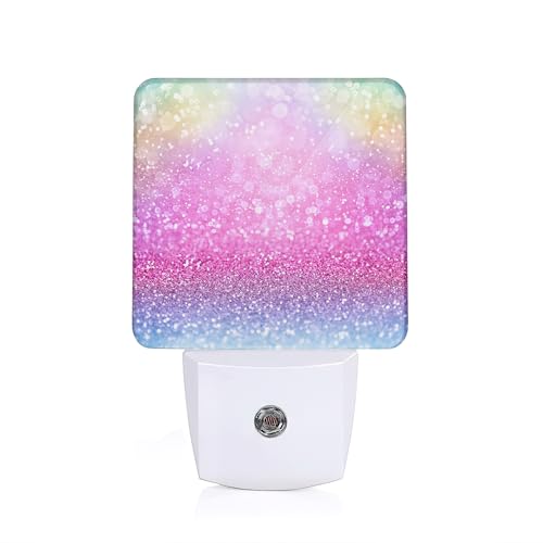 Pink Glitter Night Light,Plug in Night Light, Dusk to Dawn Sensor Nightlights for Stairway/Hallway/Kitchen/Bedroom/Bathroom 0.5W - color: Pink Glitter