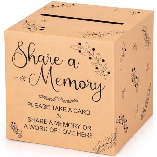 Hxezoc Share a Memory Card Box Kraft Favors Post Box Cardboard Receiving Box Holder for Funeral, Graduation, Baby Showers, Anniversary, Birthday Party Table Centerpiece Decorations - style: Memory