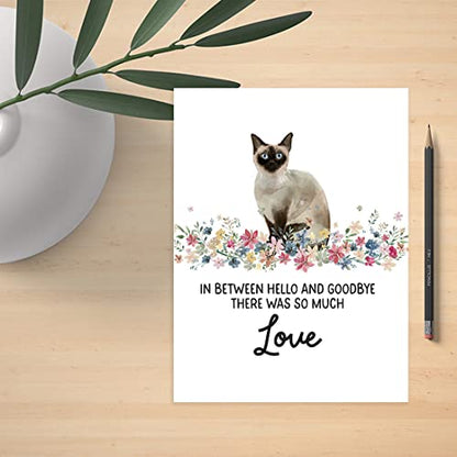 Andaz Press Jumbo Pet Sympathy Card with Envelope, Sorry For Your Loss Card, Siamese Cat Loss Of Pets, Cat Grief Bereavement Card with Big Blank Space to Send to Friends, Family, 8.5" x 11", 1-Pack - color: Siamese Cat