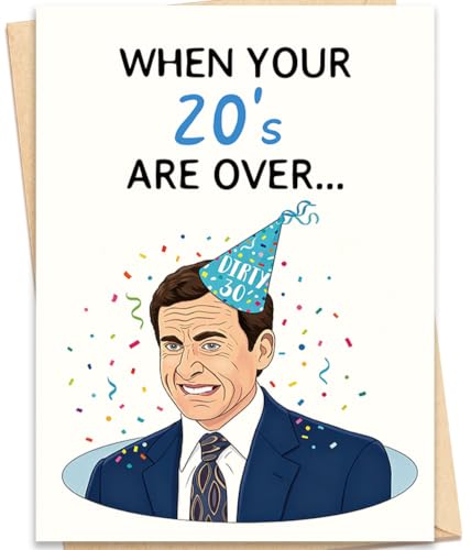 Funny 30th Birthday Card, Happy 30 Birthday Card for Women Men - color: BK-128