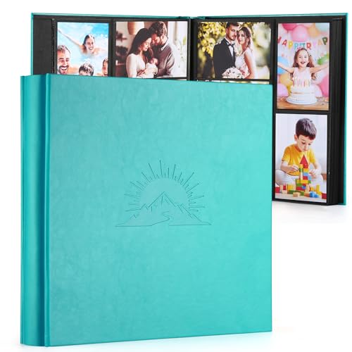 DazSpirit 4x6 Photo Album, 600 Pockets, Leather Cover with Slip-In Pages - color: Teal, size: 600 Pockets