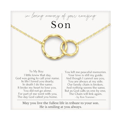 HOPE LOVE SHINE Sympathy Gift for Loss of Loved One - Remembrance, Bereavement, Memorial Necklace, Jewelry 16+2", 14k Gold Plated Sterling Silver - color: 14K Gold Vermeil, style: SON