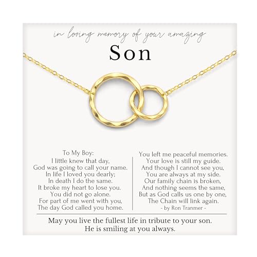 HOPE LOVE SHINE Sympathy Gift for Loss of Loved One - Remembrance, Bereavement, Memorial Necklace, Jewelry 16+2", 14k Gold Plated Sterling Silver - color: 14K Gold Vermeil, style: SON
