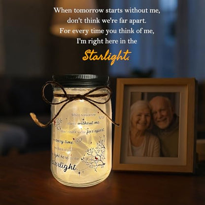 Mason Jar Night Light Sympathy Gifts for Loss of Loved One, Memorial Gifts, Cardinal Memorial Lantern Gift, Bereavement Remembrance Condolences Funeral Gift Idea for Loss Mom Dad Son Daughter