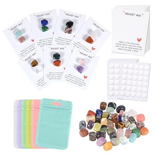 28 Sets Pocket Hug Heart Worry Stone Keepsake Exchange Relationship Cards for Colleagues Family Distance Social Celebration of Life Gift (Irregular shape) - color: Irregular shape