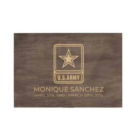 Personalized Line of Duty Memorial Box for Fallen Heroes & First Responders | Holds medals, flags, badges & photos to honor their service. 6 designs, 4 sizes & 4 finishes, optional inside engraving. - style: 16. Line of Duty Memorial