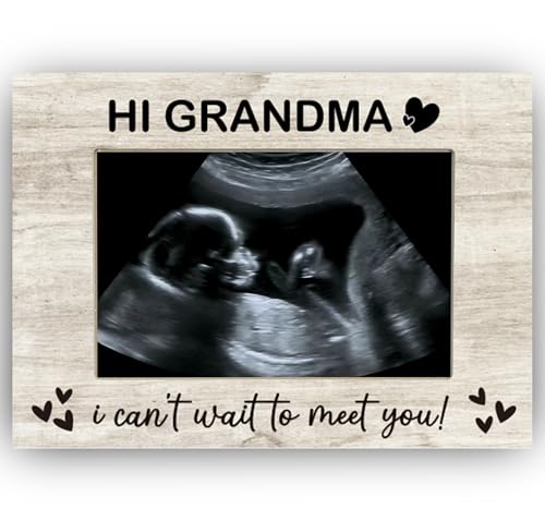 Grandma, I Can't Wait to Meet You Baby Sonogram Picture Frame, Baby Ultrasound Photo Frame Gifts for New Grandma, Gifts from Grandkids, 4x6 inch Photo - style: Grandma, I Can't Wait to Meet You