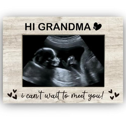 Grandma, I Can't Wait to Meet You Baby Sonogram Picture Frame, Baby Ultrasound Photo Frame Gifts for New Grandma, Gifts from Grandkids, 4x6 inch Photo - style: Grandma, I Can't Wait to Meet You