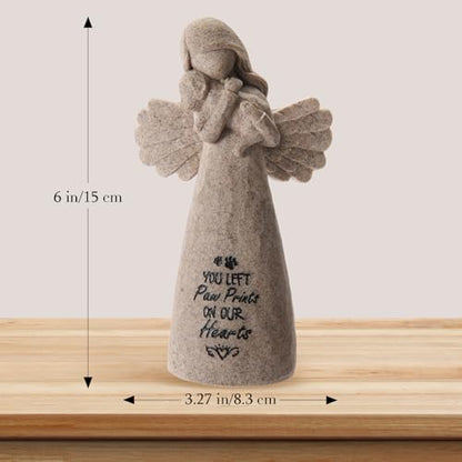Dog Memorial Gifts for Loss of Dog, Pet Loss Sympathy Angel Figurine | Dog Bereavement Gift, Remembrance Keepsake, Dog Passing Away Gift, 6-Inch Hand-Painted Resin Memorial Statue - color: Granite