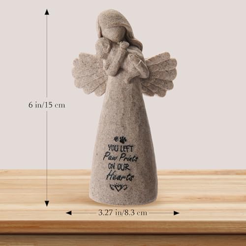 Dog Memorial Gifts for Loss of Dog, Pet Loss Sympathy Angel Figurine | Dog Bereavement Gift, Remembrance Keepsake, Dog Passing Away Gift, 6-Inch Hand-Painted Resin Memorial Statue - color: Granite