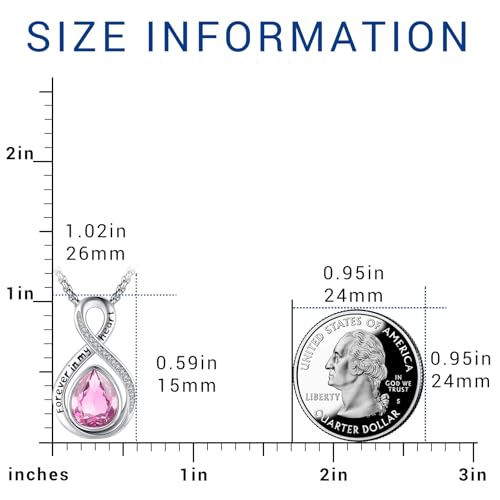 Eusense Cremation Jewelry for Ashes Urn Necklace to Put Ashes In 925 Sterling Silver Memorial Pendant Tree of Life Infinity Urn Necklaces for Ashes Necklace for Women Men - style: F-Infinity Urn-10-Oct.-Tourmaline Pink