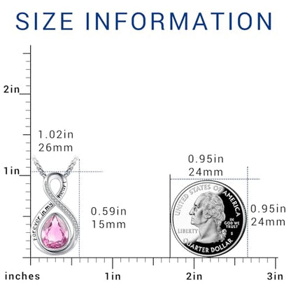 Eusense Cremation Jewelry for Ashes Urn Necklace to Put Ashes In 925 Sterling Silver Memorial Pendant Tree of Life Infinity Urn Necklaces for Ashes Necklace for Women Men - style: F-Infinity Urn-10-Oct.-Tourmaline Pink