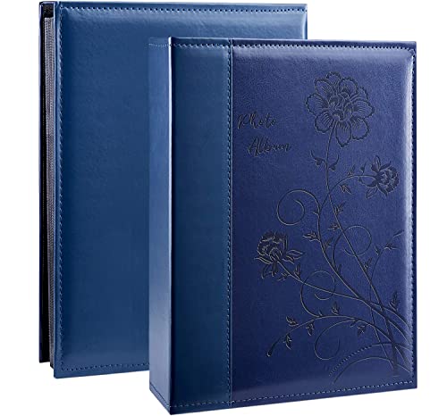Artmag Photo Album 4x6 300 Photos, Extra Large Capacity Leather Cover Wedding Family Photo Albums Holds 300 Horizontal 4x6 Photos(Blue) - color: Blue, size: 300 Pockets
