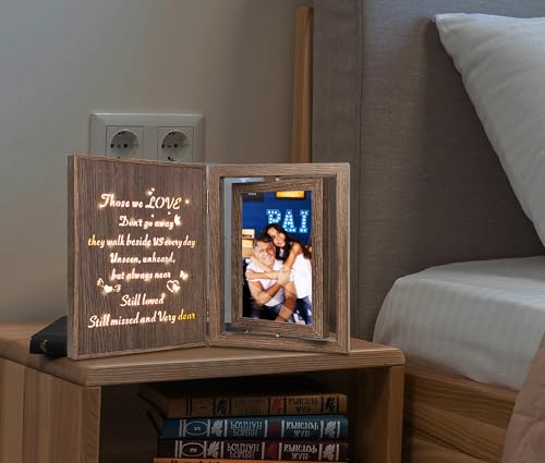 EYITUPC Lighted Wood Memorial Picture Frame: Sympathy Gift, Those We Love - color: Those We Love