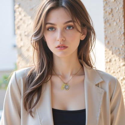Glass Heart Cremation Urn Necklace for Ashes Stainless Steel Memorial Ash Pendant Keepsake Jewelry Cremation Jewelry for Women - color: Gold-Always In My Heart