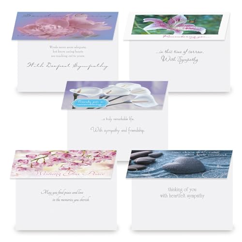 Current Condolences Card Set, Set of 40 | Mega Sympathy, 40 Count, 20 Designs, 5" x 7" Folded, Envelopes Included, Bulk Pack - style: Mega 1