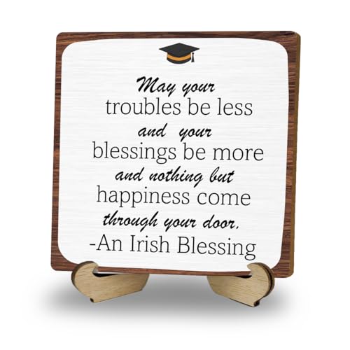 Graduation Gifts, Irish Blessing Wooden Sign With Stand, Blessing Gifts - color: Irish Blessing