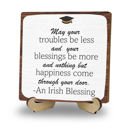 Graduation Gifts, Irish Blessing Wooden Sign With Stand, Blessing Gifts - color: Irish Blessing