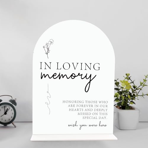 In Loving Memory Wedding Sign 6.5 x 9 Inch, Acrylic Wedding Sign, Wish You Were Here, Wedding Memorial Sign, Memorial Decorations, Minimalistic Wedding Signs-ACRWS02
