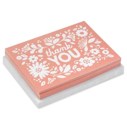 Hallmark Baby Shower Thank You Cards with Envelopes, 20-Pack (Pink Flowers) - size: 20 Count (Pack of 1)