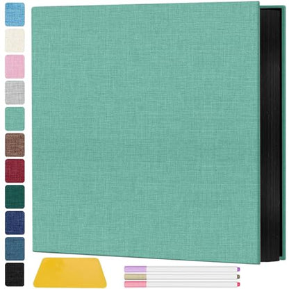Zesthouse Photo Album Self Adhesive Pages, 60 Pages Magnetic Scrapbook Albums with Sticky Page, Photos Album Holds 8x10 & 5X7 & 4x6 & 6x8 & 3x5, Large Picture Book Ideal Gift for Family Wedding Baby - color: Green, size: 11"x10.6"/Black 60 Pages