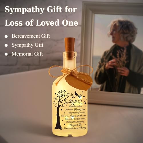 Sympathy Gifts for Loss of Loved One, In Memory of Loved One, Bereavement Condolences Gift for Loss, Sympathy Decorative Bottle Jar Lighting - size: Loved One