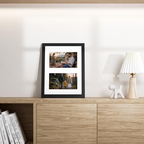 Vittanly 8.5x11 Collage Picture Frame, Displays 2Pcs 5x7 Pictures, Black - color: Black, size: 8.5x11