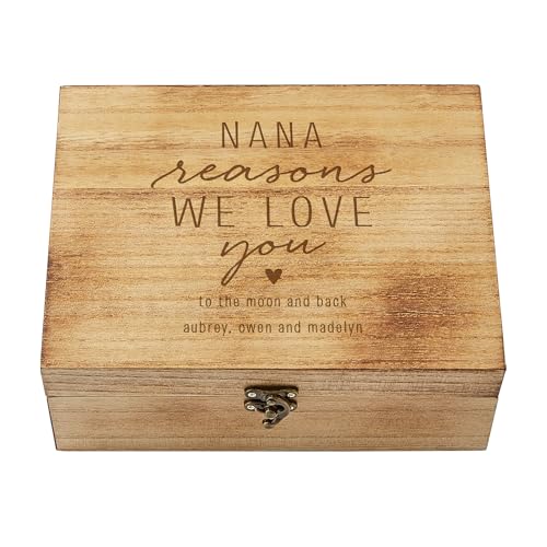 Let's Make Memories Personalized Wooden Keepsake Box With Hinged Lid - Wood Memento Box - Decorative Storage - Home Decor - For Couples, Wedding, Newlyweds - Laser Engraved - Reasons We Love You - style: Reasons We Love You