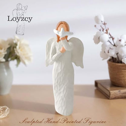 Sympathy Gifts for Loss of Loved One, Memorial & Bereavement Gift | Angel Statue Memorial & Bereavement Gift, Guardian Angel with Dove, Grief Gifts for Women, Friend, Coworker - style: Sympathy Gift