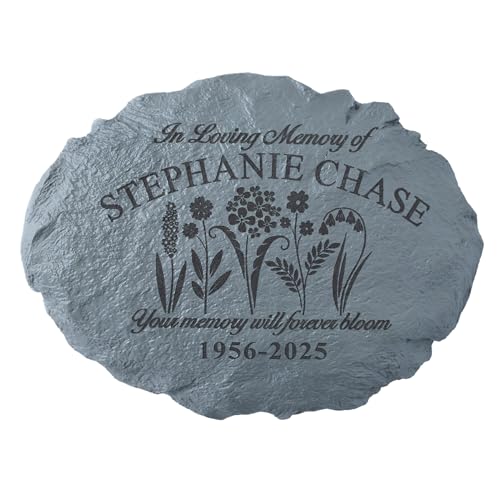Let's Make Memories Personalized in Memory Sympathy Garden Stone - Memorial Marker – Condolences - style: In Loving Memory