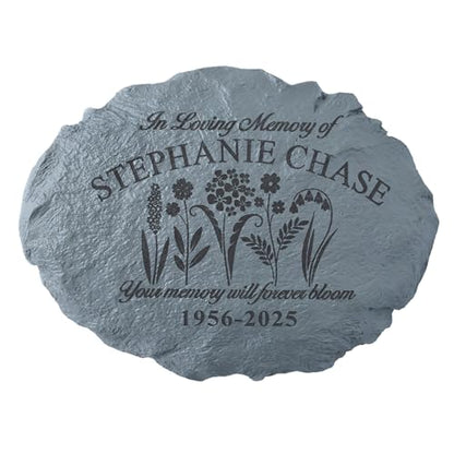 Let's Make Memories Personalized in Memory Sympathy Garden Stone - Memorial Marker – Condolences - style: In Loving Memory